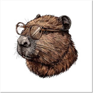 Specs 'n' Sawdust: The Bespectacled Beaver Tee Posters and Art